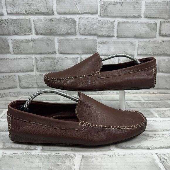 Cole Haan Somerset Venetian Driver Men's Size 12 Brown Leather Slip On Loafers - Picture 1 of 14